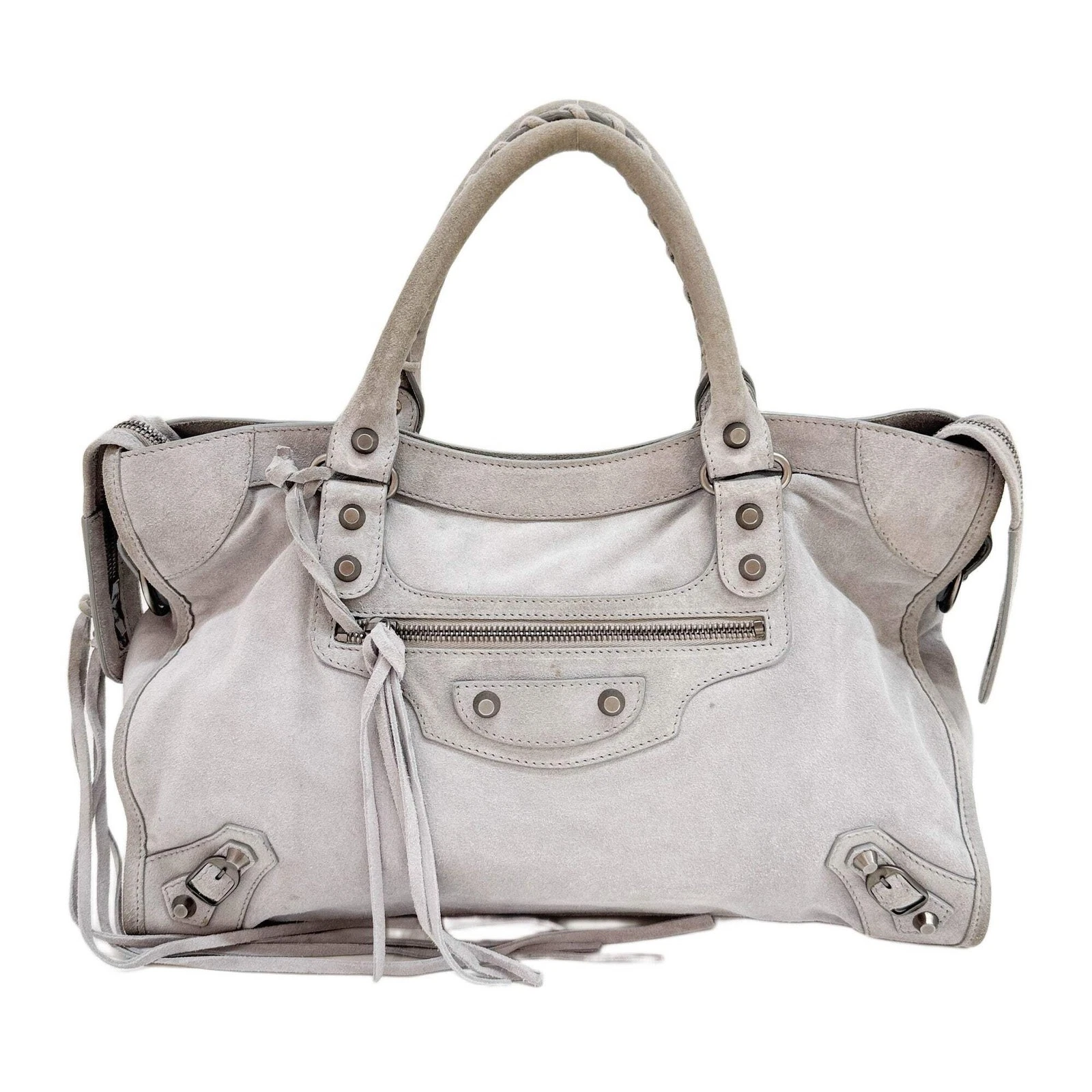 Balenciaga — BALENCIAGA The City Light Grey Suede Hand Bag