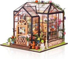 GuDoQi DIY Miniature Dollhouse Kit, Tiny House with Furniture, 1:24 Scale, Handm