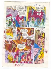 Justice League #214 pg 8 Original Color Guide Production Art Batman Hawkgirl