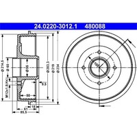 2X ATE Bremstrommeln 203Mm Hinten Passend FüR Renault Laguna