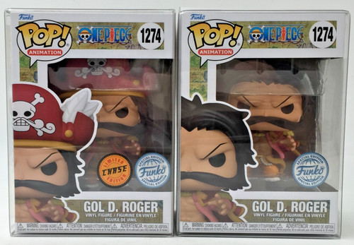 Funko Pop! One Piece Gol D Roger #1274 SE CHASE & Common Set of 2 W/ Protectors