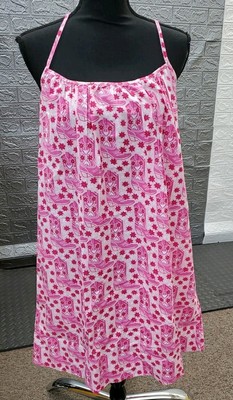 New PRINTFRESH Rhinestone Cowgirl Cami Nightgown Party Pink Size Medium