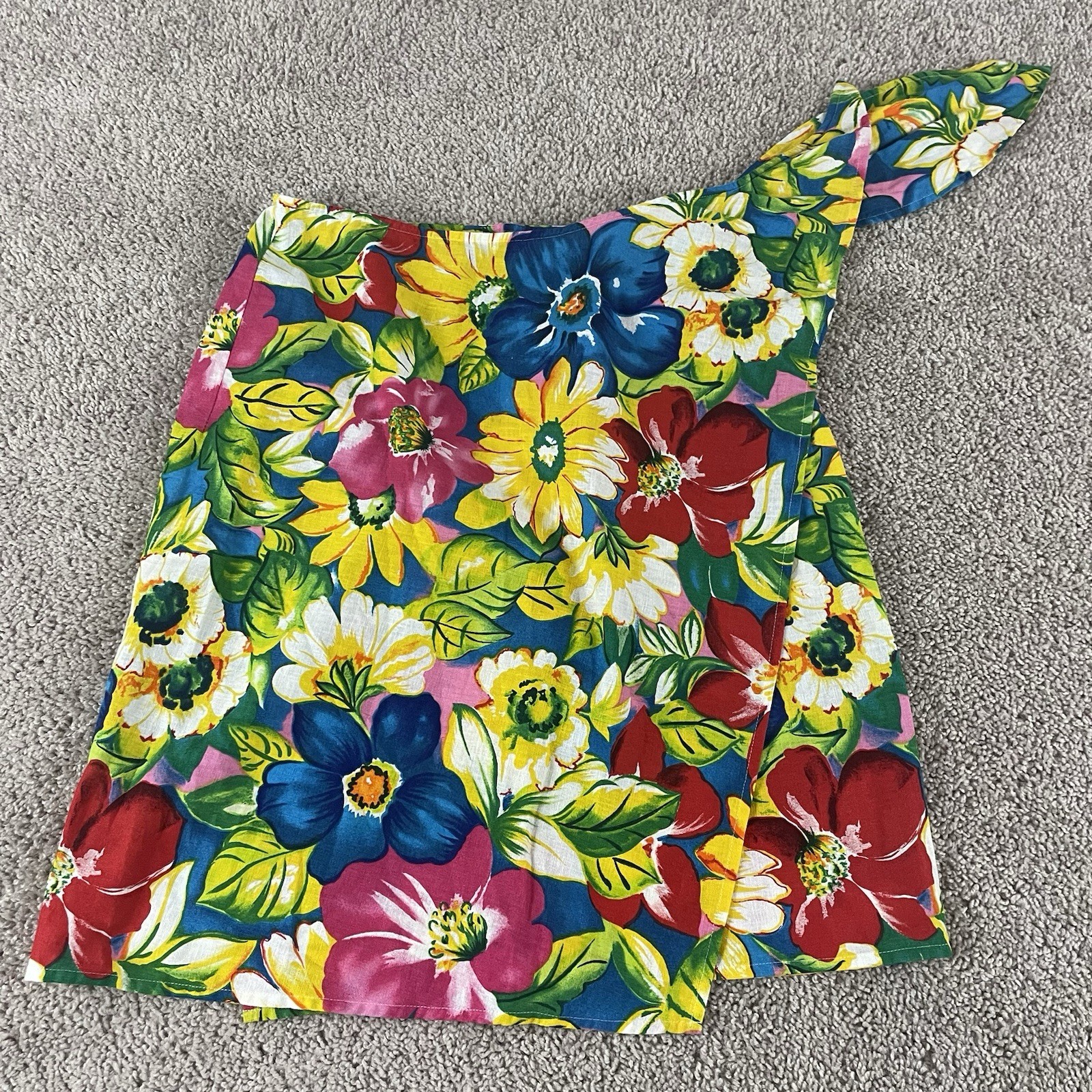 Floral Wrap Skirt Women’s Size 6 Colorful Tropical Boho Tie Waist Vacation A81