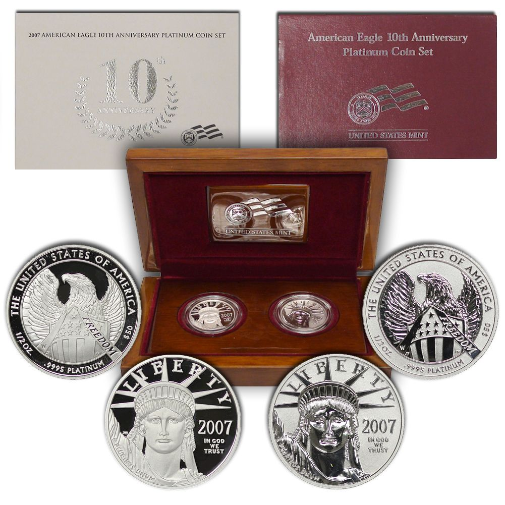 2007-W American Eagle 10TH Anniversary Platinum Coin Set w/Case