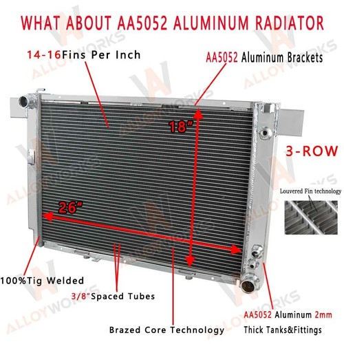 3-Row Aluminum Radiator For 1990-2002 Mercedes Benz SL500 R129 R 129 ...