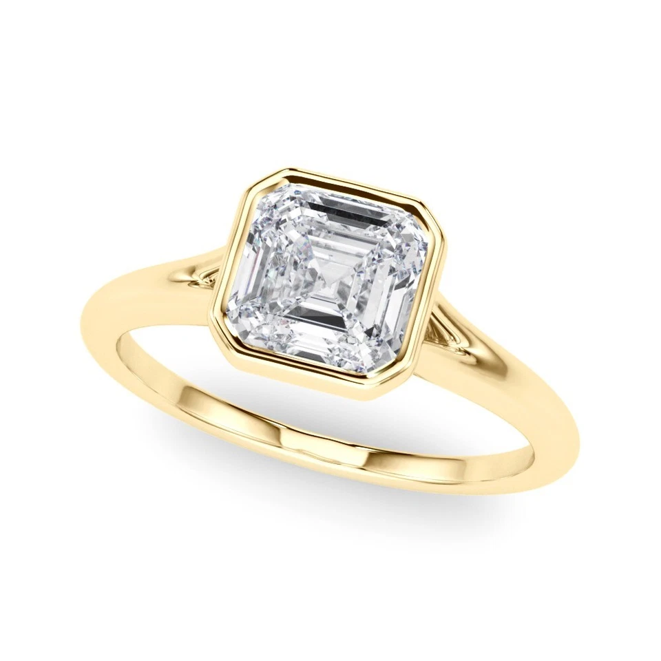 IGI Certified Lab Created D/VS  Asscher Cut Diamond Solitaire Engagement Ring - Image 4 of 4