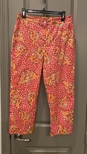 Vintage Lilly Pulitzer Cha Cha Butterfly Cropped Pants Pink Orange Butterflies 8