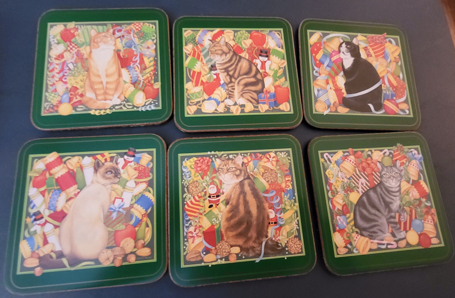 Pimpernel Christmas Cats Coasters Set of 6 eBay
