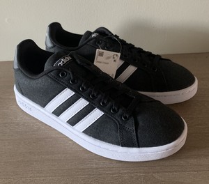 adidas grand court black and white