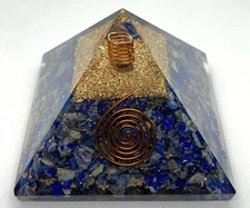Lapis Lazuli Orgonite Pyramid - EMF Protection, Energy Balancer & Cleanser