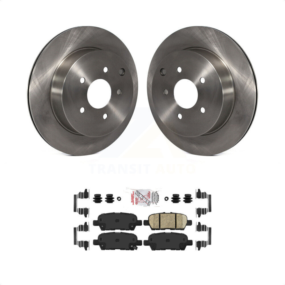 Rear Brake Rotors & Integrally Molded Pad Kit For INFINITI Q50 Q60 QX70