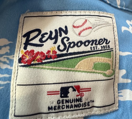 Reyn Spooner Light Blue Tampa Bay Rays Hawaiian Button-Down Shirt Men's M - Picture 5 of 11