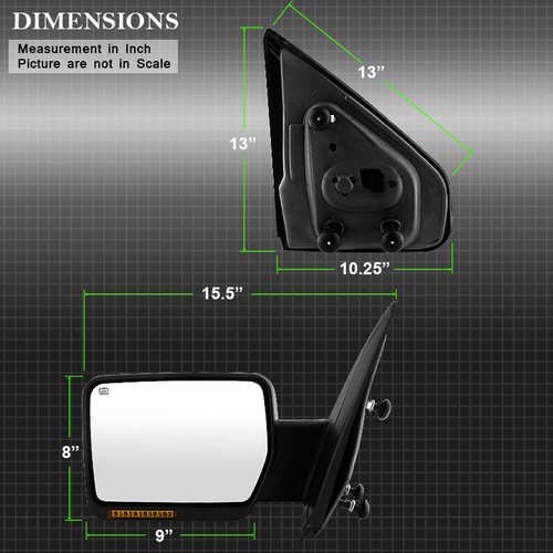 2007-2014 Ford F150 Power+Heated+LED Signal+Puddle View Mirror Left Driver Side - Picture 11 of 11