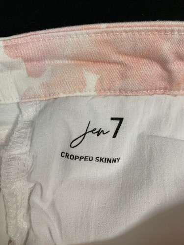 Jen7 BY 7 For All Mankind Pink Floral Printed Cropped Stretch Skinny Jeans Sz 16 - Picture 5 of 12