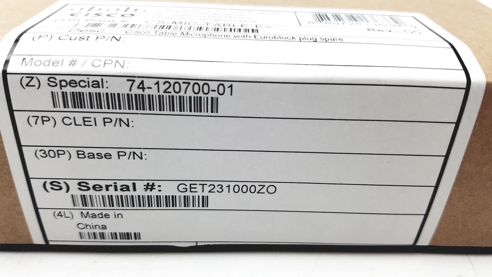 Cisco CS-MIC-TABLE-E Table Microphone With Euroblock Plug Spare - Image 3 of 4