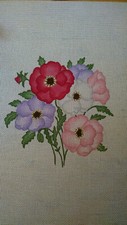 Pink and Lavender Floral Handpaint Needlepoint Canvas