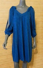 Anthropologie Holding Horses Swing Dress Leyton Blue Short Open Sleeve XS NWT