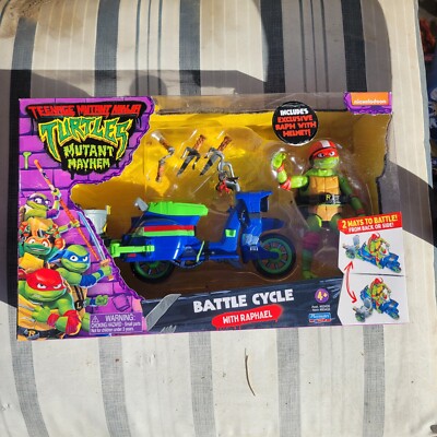 New In Box TMNT Ninja Turtles Playmates Mutant Mayhem Battle Cycle Raphael