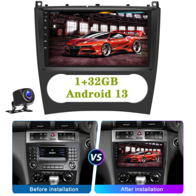 Android 13 Car Estéreo Radio para Mercedes-Benz C CLK CLC Clase G W203 W209+Cám