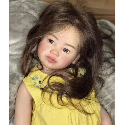 Finished Reborn Dolls Toddler Girl 30'' Rooted Long Brown Hair Handmade Gifts