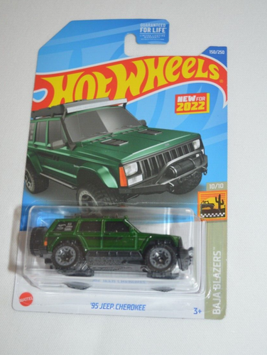 HOT WHEELS 2022 BAJA BLAZERS 10/10 - ' 95 JEEP CHEROKEE DARK GREEN - Picture 2 of 5