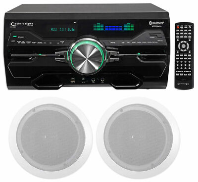 Technical Pro DV4000 4000w Home Theater DVD Receiver+(2) 6.5'' Ceiling Speakers