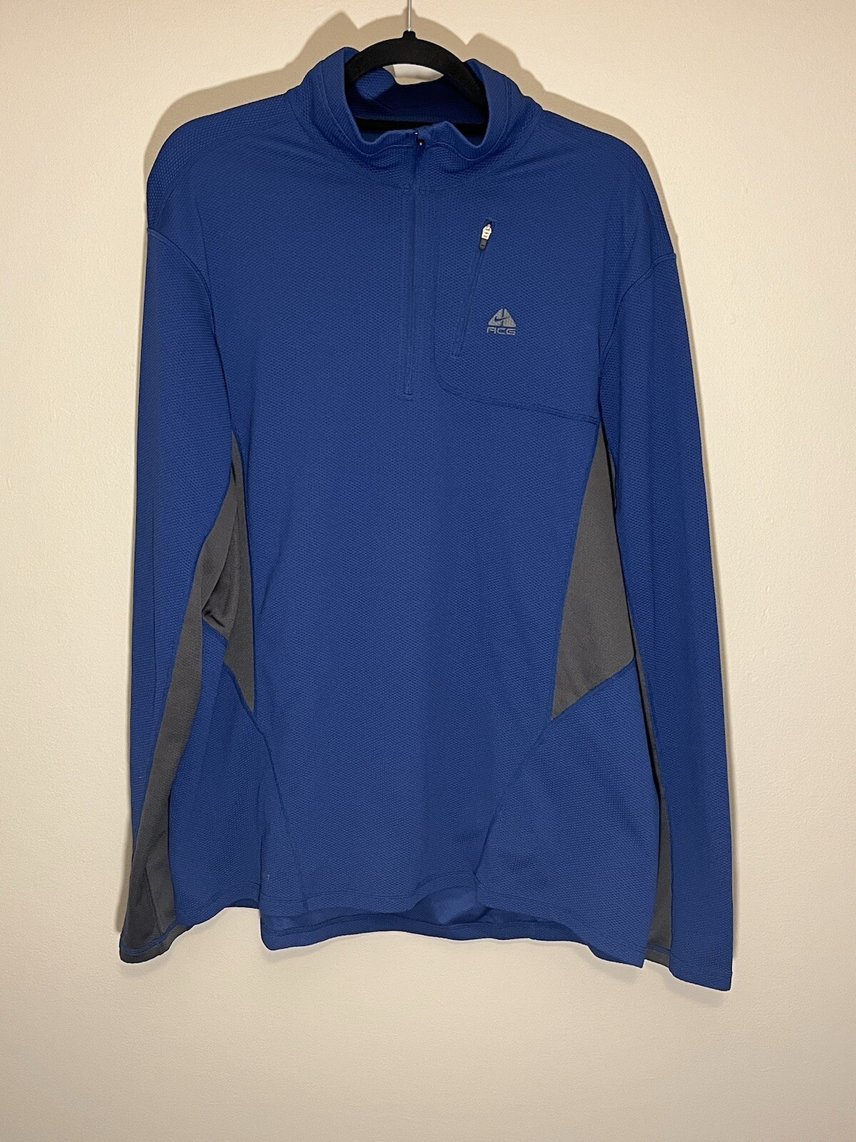 Nike ACG Sweatshirt Mens XL Blue 1/4 Zip Mock Neck Dri Fit Pullover (D)