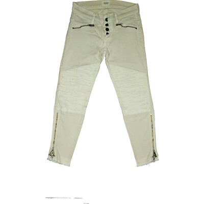 Hudson W25 Jeans Hose Beige Damen 7/8 ankle Stretch USA used Look Skinny Zip XXS