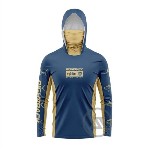 Mask Hoodie long sleeve Fishing shirt Clothing UPF50 UV outdoor sun protection - Picture 11 of 16
