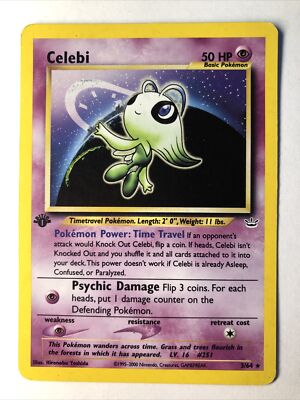Celebi Foil セレビィ 英語 Neo Revelation Celebi 3/64 1st Edition - LP - Holo Foil Rare - Neo Revelation