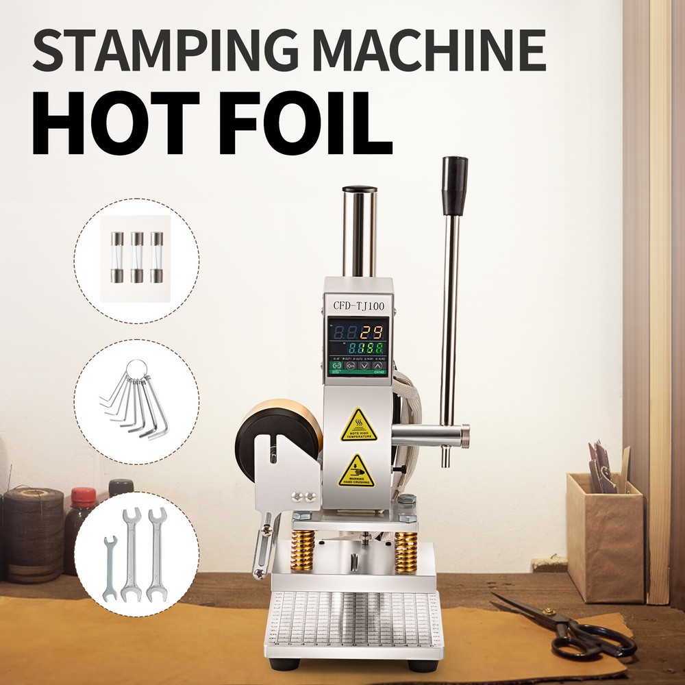 110V Upgraded Hot Foil Stamping Machine 10x13cm Leather Bronzing Pressure Mark