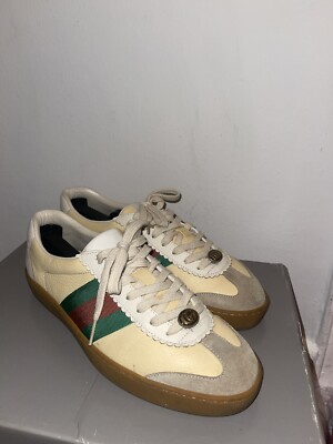 Men's Gucci Leather and Suede Web Sneakers Size G7/EU41 | eBay