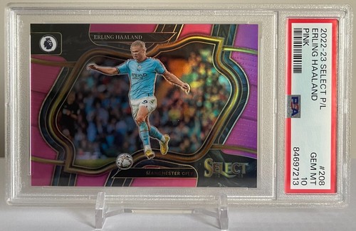 2022-23 Panini Select EPL ERLING HAALAND Field Level Pink Prizm /99 PSA 10