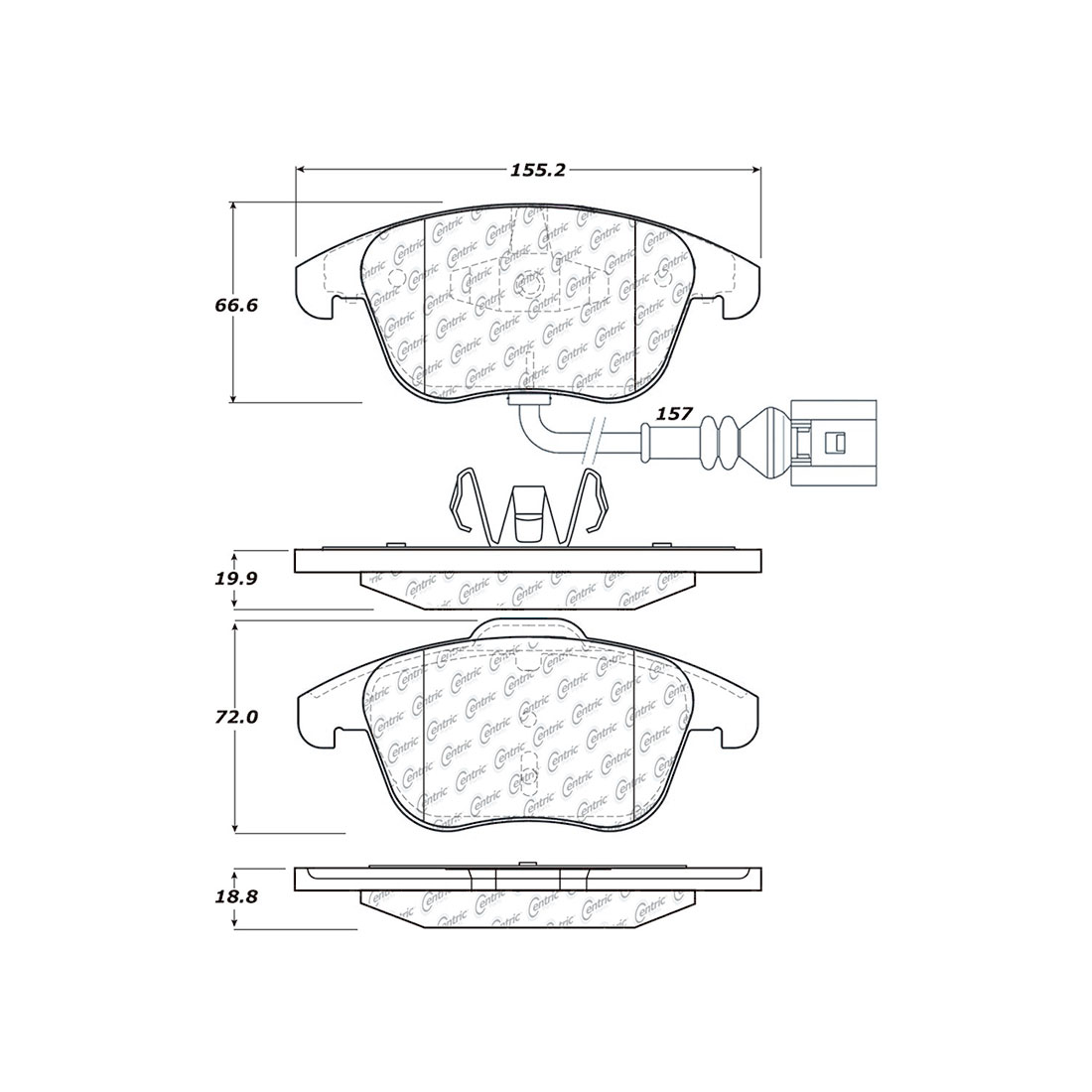 Front Rear Disc Brake Pad Set For Volkswagen Passat 1.8L 2014 2013 2012