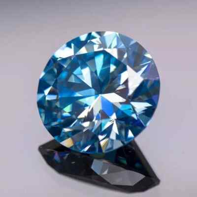 2 CT Natural Blue Diamond Round Cut VVS1 D Grade IDGL Certified 1 Free Gift R9