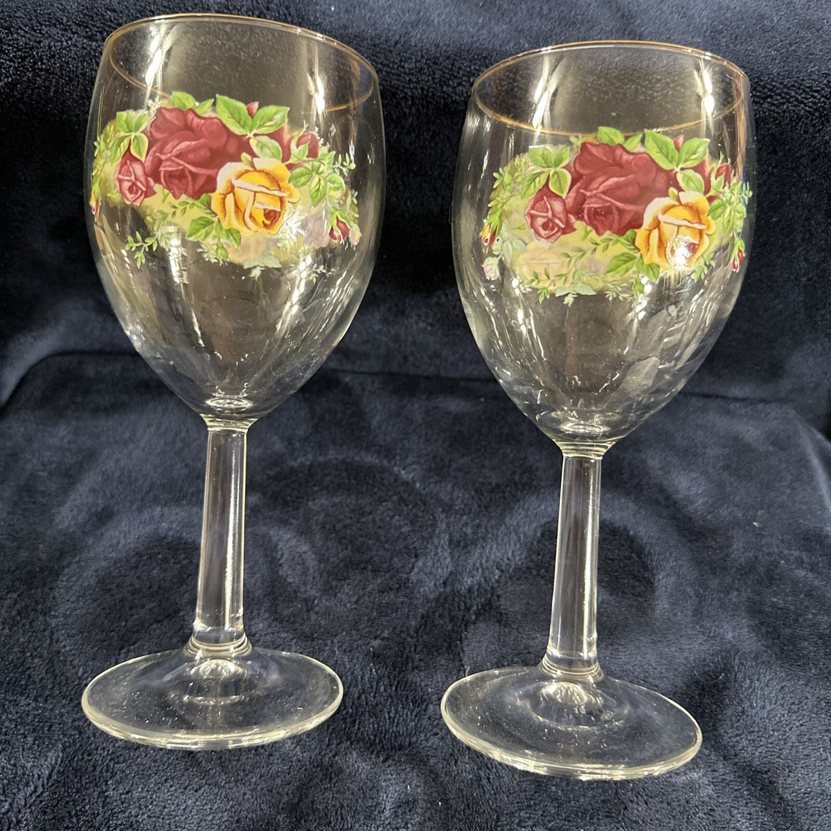 Royal Albert Old Country Roses Wine Glasses SET OF 2 | eBay
