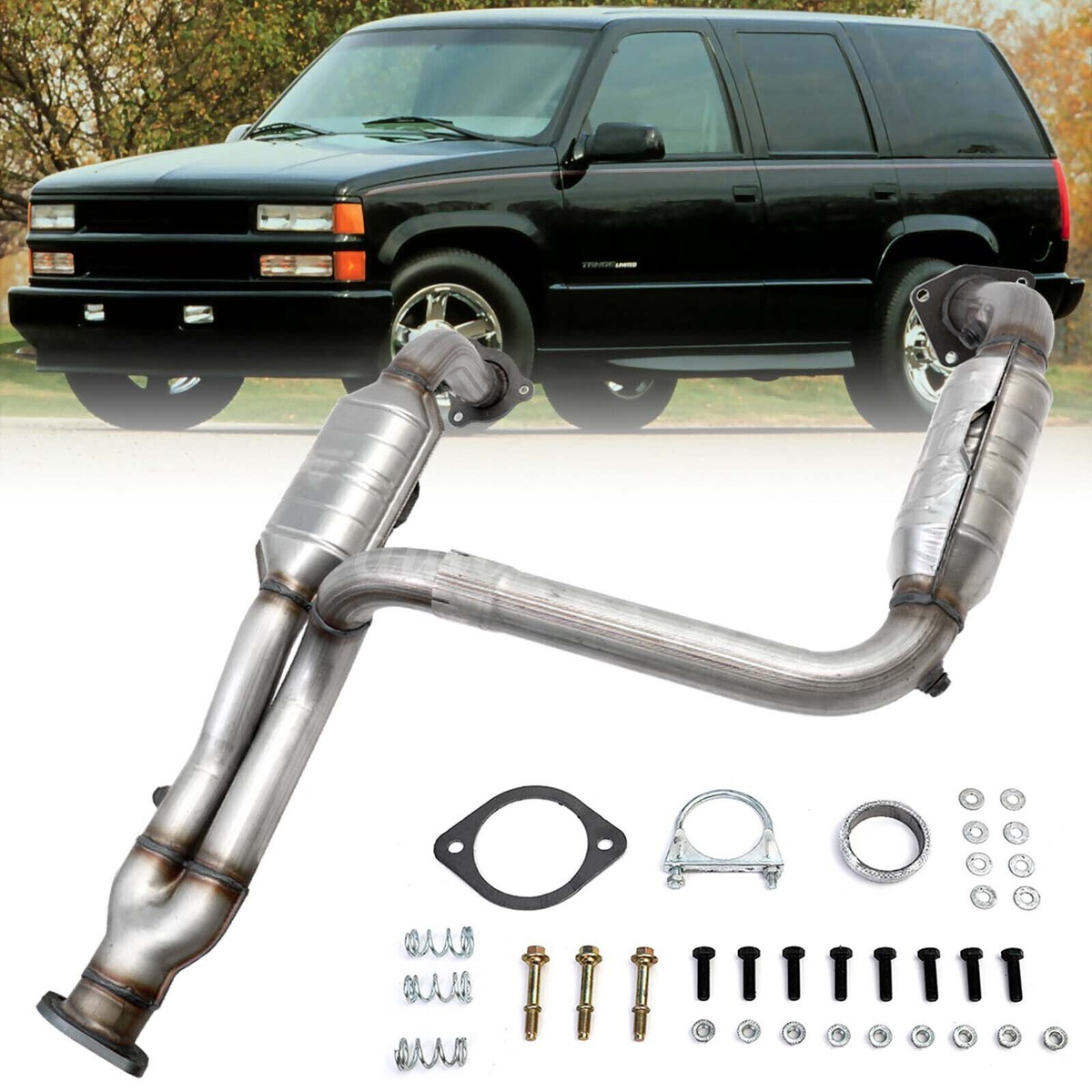 2007-2008 Chevrolet Tahoe 4.8L/5.3L/6.0L V8 Kooks Green Catted Y Pipe 304 Stainless Steel - 28533300 2007-2008 Chevrolet Tahoe 4.8L/5.3L/6.0L V8 Kooks Green Catted Y Pipe 304 Stainless Steel - 28533300
