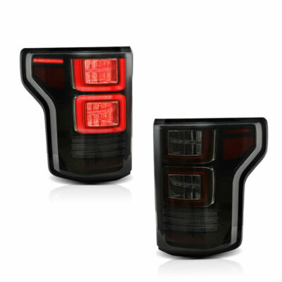 Custom FULL LED SMOKED Taillights w/ RED Turn Sig for 18-20 FORD F-150 All Trims