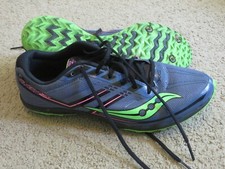 GREAT Saucony Kilkenny XC cross-country blue, green, pink spikes womens 8
