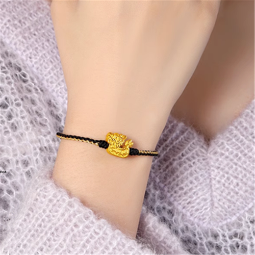Pure 999 24K Yellow Gold Men Women Lucky Dragon Boat Bracelet 0.5 - Picture 4 of 8