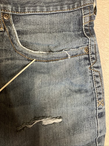 Ariat Rebar Jeans Mens 40x32 M4 Low Rise Straight Distressed Stretch Blue Denim - Picture 6 of 19