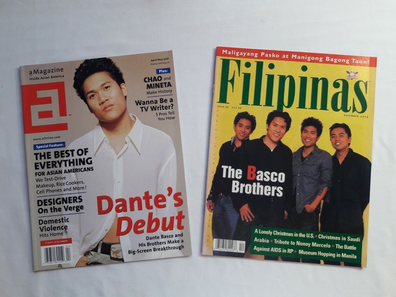 DANTE BASCO 2 MAGAZINES - A MAGAZINE: INSIDE ASIAN AMERICA 2001 & FILIPINAS 2002