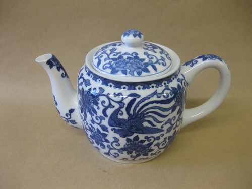 Vintage Noritake Howo Teekanne ~ blau & weiß Phönix Vogel ~ 1 Pint - Bild 3 von 12