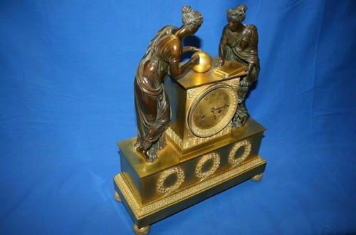 FRENCH FRENCH EMPIRE MANTEL CLOCK PENDULUM BRONZE RAVRIO BRONZE XIX - Picture 11 of 11