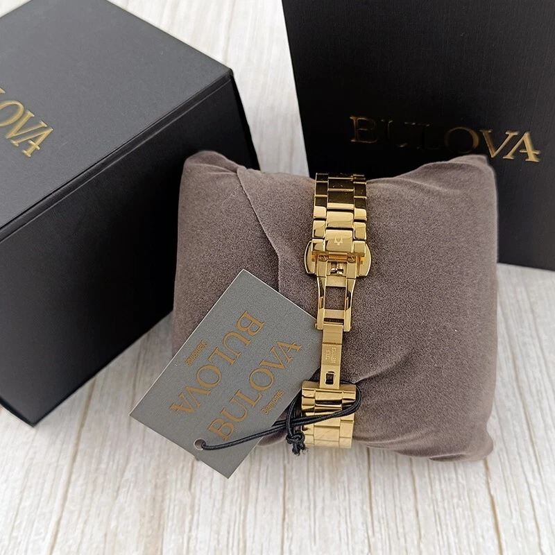 Женские кварцевые часы Bulova Surveyor золотой/белый циферблат браслет 97P172 бриллианты 31 мм - Изображение 3 из 4