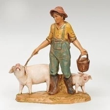 Fontanini 5" Scale Jedediah Pig Keeper Nativity Figurine 54115 NEW
