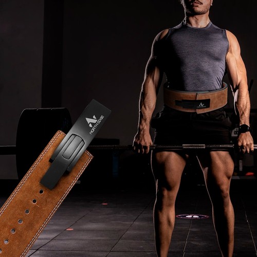 Weightlifting lever Belt Power Strengthen Gym Leather Body Fitness Training Belt - Picture 7 of 14