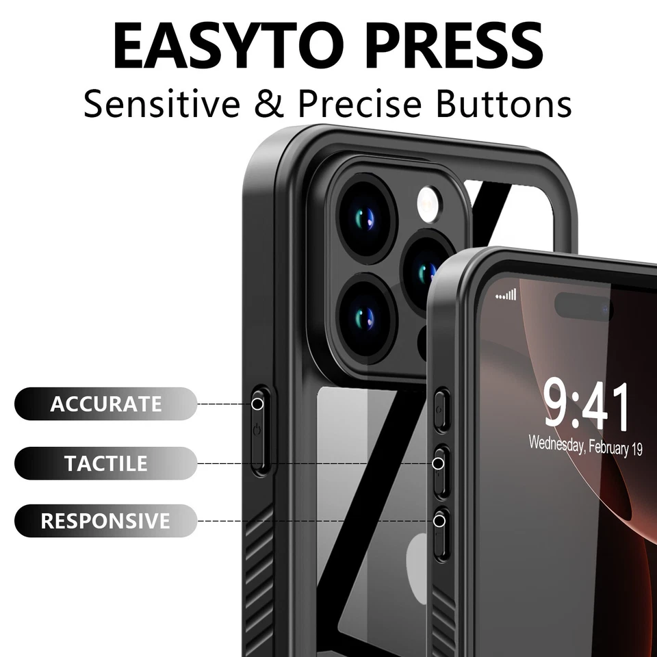 Life Waterproof Shock Dust Proof Case iPhone 13 12 11 14 15 16 17 Pro Max XR  XS - Image 3 of 4