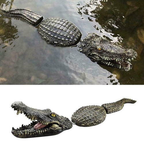 Krokodil Kopf Garten Teich Feature Reptil Tier Ornament Skulptur Schwimm DE - Bild 4 von 17
