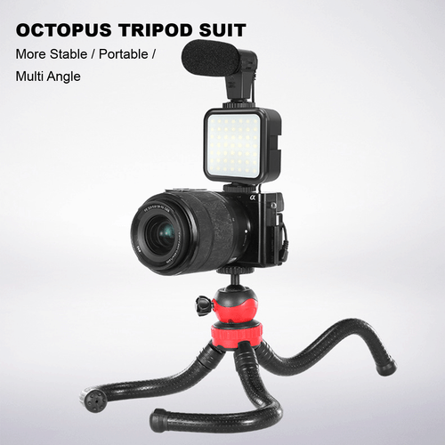 04LM Vlogging Kit LED Light Mobile Vlog Phone Video Selfie Stand Gorilla Tripod - Picture 4 of 12